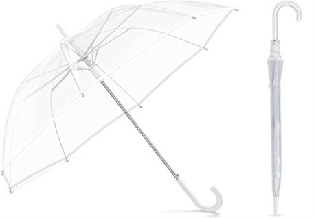 Clear Umbrella Wedding Style Stick Umbrellas, Set of 11