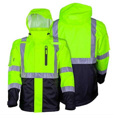 Mobile Warming Hi-Vis Heated Rain Heated Jacket, w/ Charger