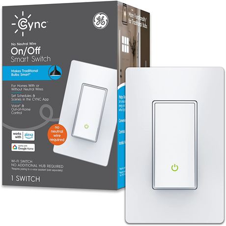 GE CYNC Smart Light Switch BT 2.4hz & Wi-Fi