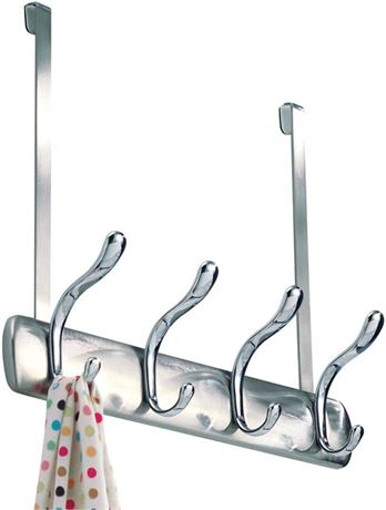 iDesign Metal Over the Door Hanging 4-Hook Rack