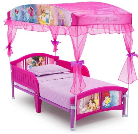 Delta Children Disney Princess Plastic Toddler Canopy Bed Pink