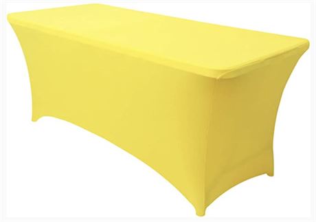 Obstal 4ft Stretch Spandex Table Cloth, Yellow