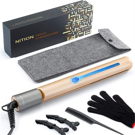 NITION Professional Hair Straightener Ceramic Titanium Straightening Flat Iron