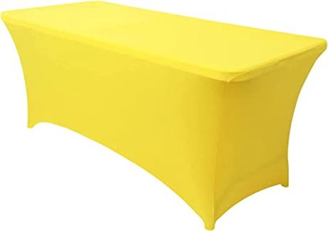 Obstal 4ft Stretch Spandex Table Cover, Yellow