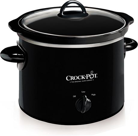 Crock-Pot Small 2 Quart Round Manual Slow Cooker, Black