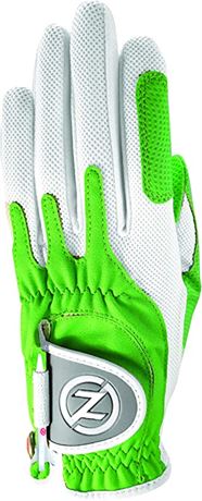 Female Ladies' Compression-Fit Synthetic Golf Gloves Left, Lime