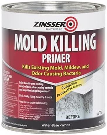 Zinsser 276087 Mold Killing Primer, Quart, White