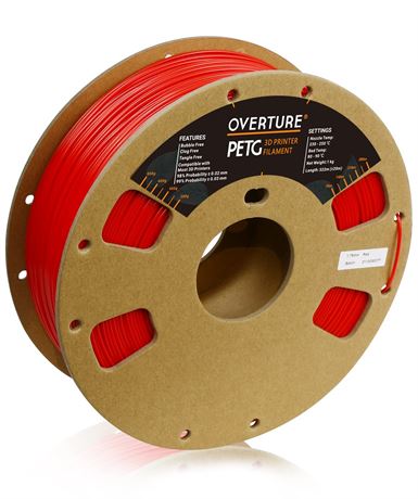 OVETURE PETG 1.75mm, 3D Printer Filament, Red