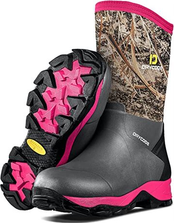 DRYCODE Womens 4.5mm Neoprene Insulated Rain Boots Pink Camo - 9