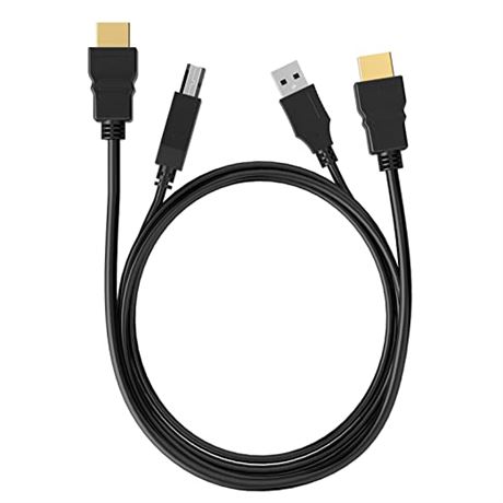 eKL 1 pcs 6ft/1.8m HDMI + USB KVM Cable USB 2.0 Type A to USB Type B