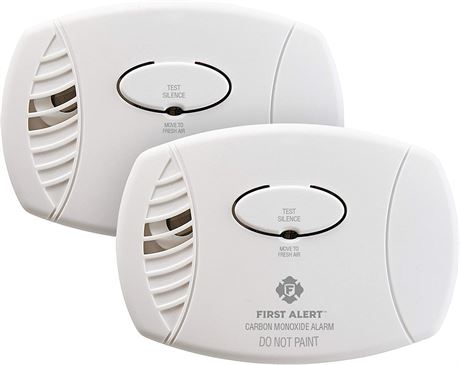 FIRST ALERT Carbon Monoxide Detector Battery Operated, 2-Pack, White