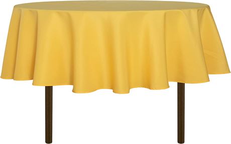 sancua Round Tablecloth - 60 Inch Yellow