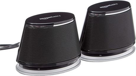 Amazon Basics USB Plug-n-Play Computer Speakers