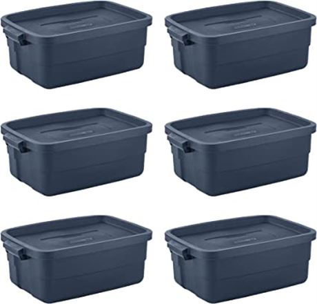 Rubbermaid Roughneck 10 Gallon Storage Totes, Pack of 6