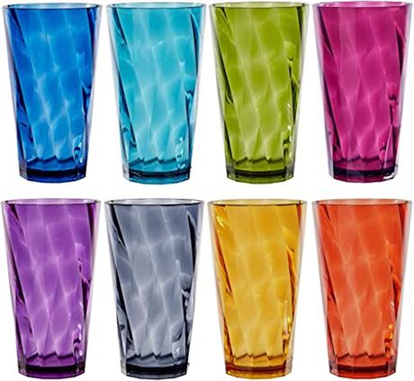 US Acrylic Optix 20-oz Plastic Tumblers in Jewel Tone Colors, 10-Count