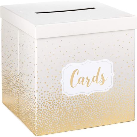 Hallmark 10" Elegant Card Receiving Box - Pearl and Gold