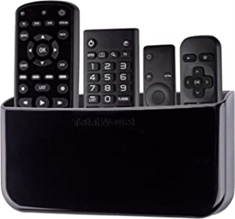 TotalMount Hole-Free Remote Holder, Holds 3-4 Remotes, Black