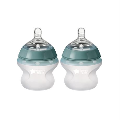 Tommee Tippee Closer to Nature Soft Feel Silicone Baby Bottle, 5oz, 2 Count