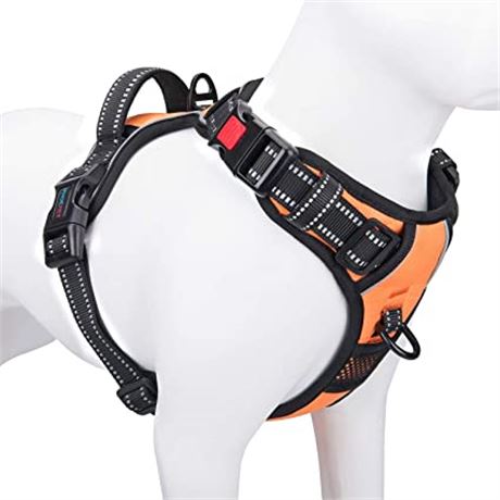 Phoepet No-Pull Dog Harness, XL, Orange