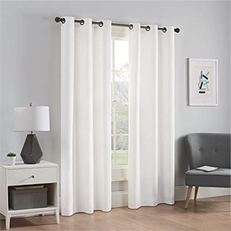 Eclipse Microfiber Window Curtain for Bedroom (1 Panel), White