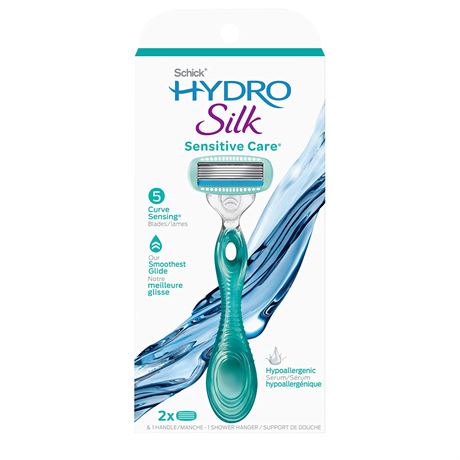 Schick Hydro Silk Sensitive Razor - Green - 4 Refills