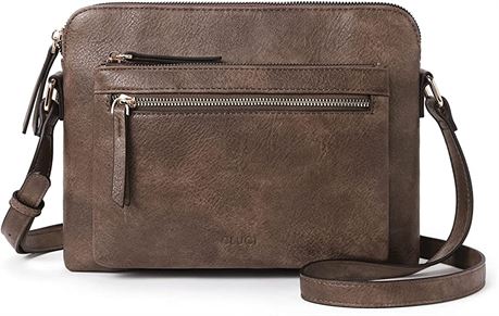 CLUCI Women Soft Leather Crossbody Purses - Coffee