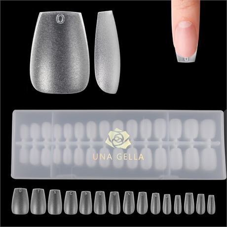 Short Coffin Nail Tips 360 PCS Double Matte Soft Gel Nail Tips