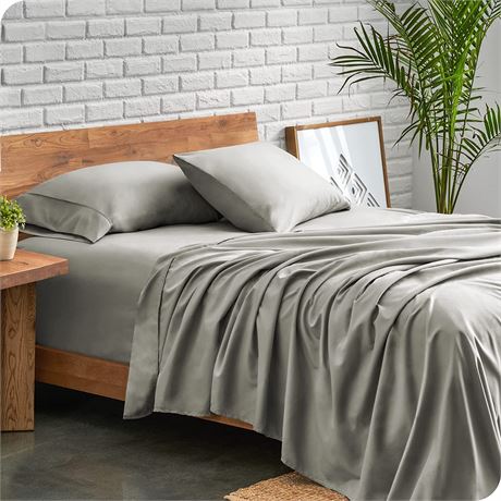 Bare Home Queen Sheet Set - Light Grey