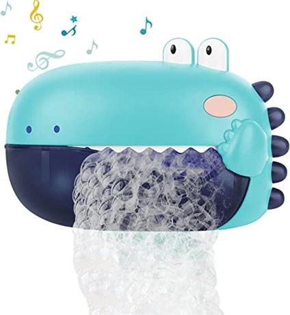 Lehoo Castle Bath Toys,Toddler Bath Bubble Machine, Dinosaur, Blue/Navy