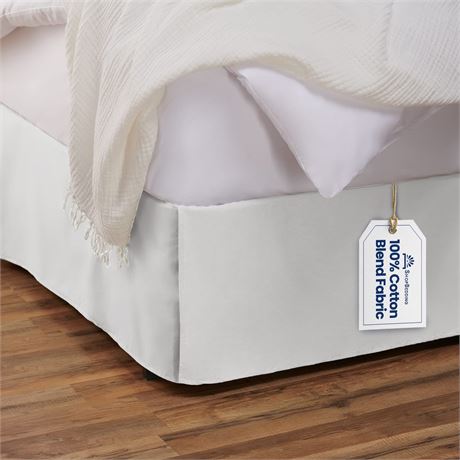 Tailored Bed Skirt for Queen Size Bed, 14-Inch Drop