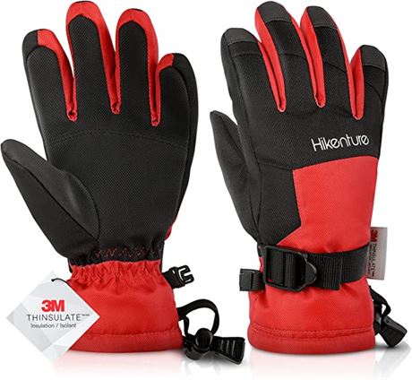 Hikenture Kids Snow Gloves, Large, Red