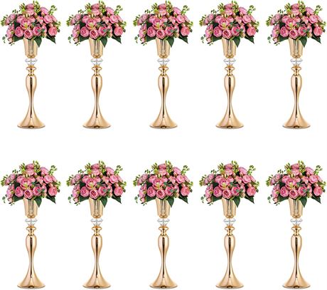 Nuptio 10 Pcs Gold Vase for Wedding Centerpieces