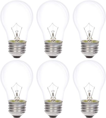 Simba Lighting Appliance Light Bulb A15 40W,6 Pack