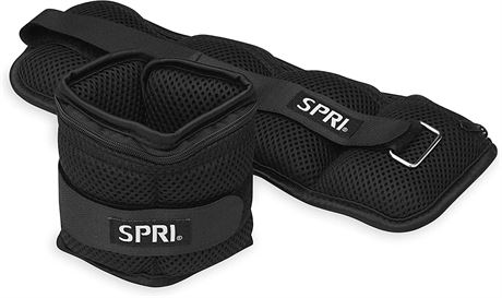 SPRI Adjustable Ankle Weights (Two 2.5lbs - Total 5lbs)