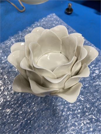 Ceramic Flower Decor Table Top Candle holder.