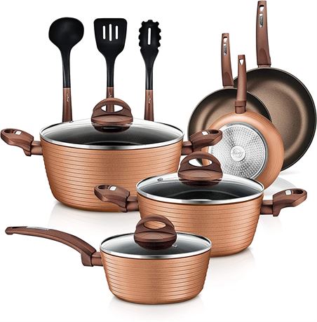 NutriChef 12 Piece Kitchenware Pots & Pans Set