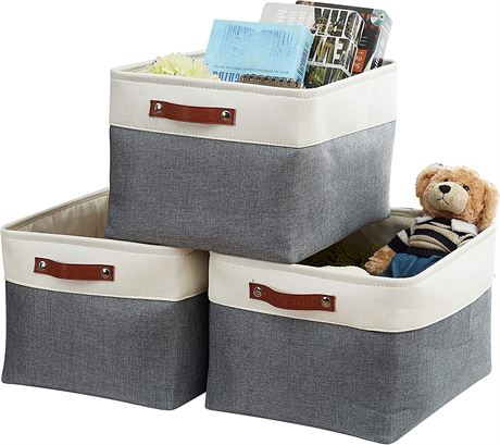 Storage Bins Fabric Storage Basket for Organizing Closet, Set of 3