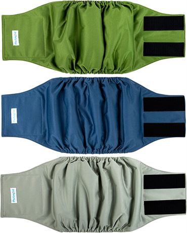 Paw Legend Washable Dog Diapers = Small (Navy, Green, Grey)