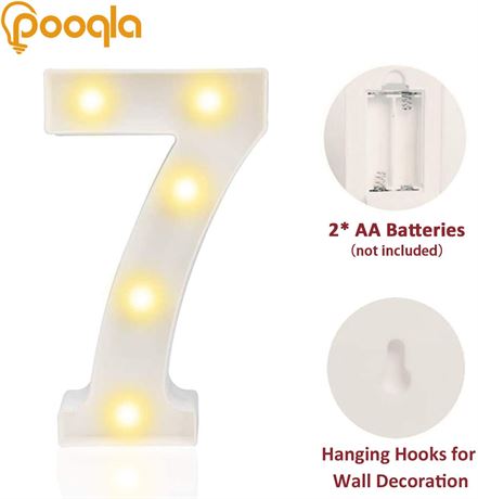 Led Light Up Number 7 Battery Operated