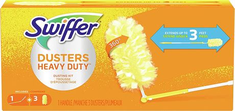 Swiffer 360 Dusters Extendable Handle Starter Kit, 3 Count Duster Refill