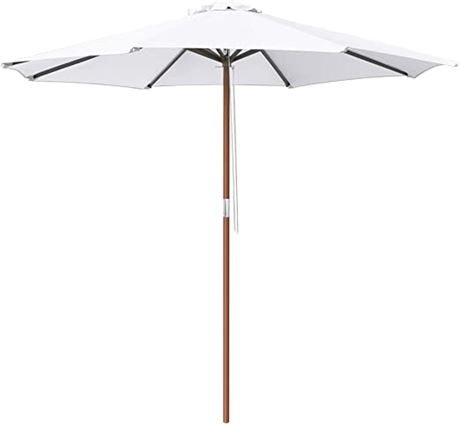 Yescom 8/9ft Wooden Outdoor Patio Umbrella