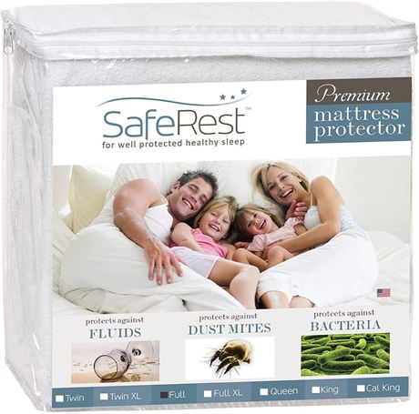 SafeRest Full Waterproof Mattress Protector -  Pad Cover - Full Size