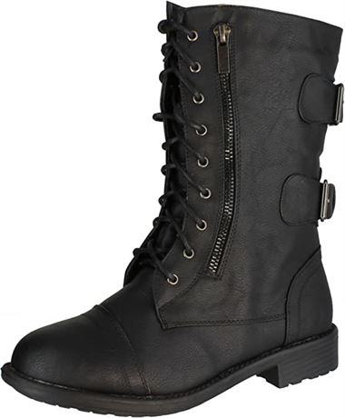 Vepose Women's 29 Mid Calf Combat Boot - Size 7 - Black