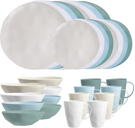 Supernal 32pcs Wheat Straw Dinnerware Sets,Dinnerware Sets