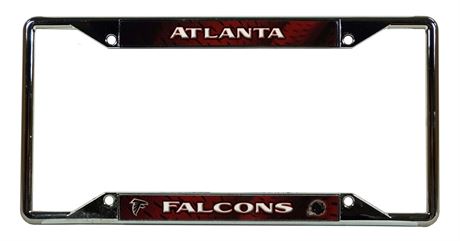 Atlanta Falcons NFL Chrome EZ View 4 corner License Plate Frame