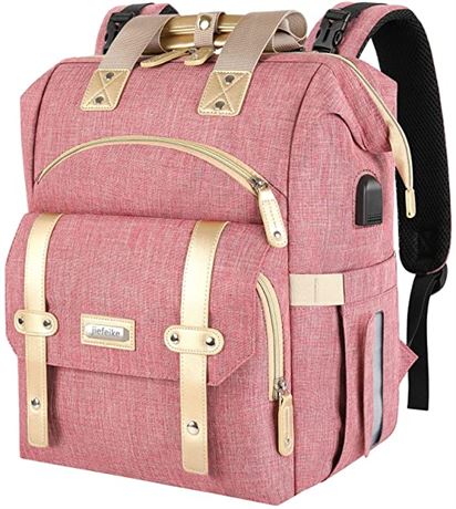 Jiefeike Diaper Bag Backpack, Pink