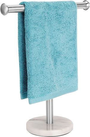 Kingmate Hand Towel Holder Stand Natural Marble Base