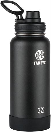 Insulated Stainless Water Bottle with Insulated Spout Lid, 32oz, Onyx