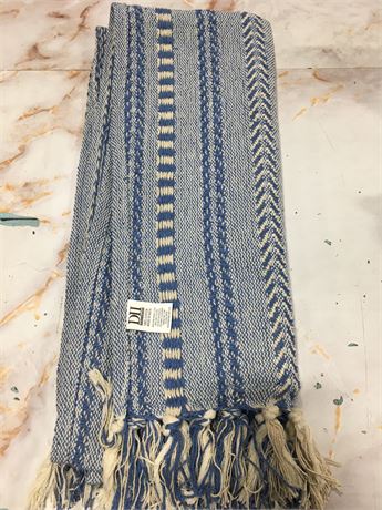 DII Stonewash Blue Braided Stripe Table Runner