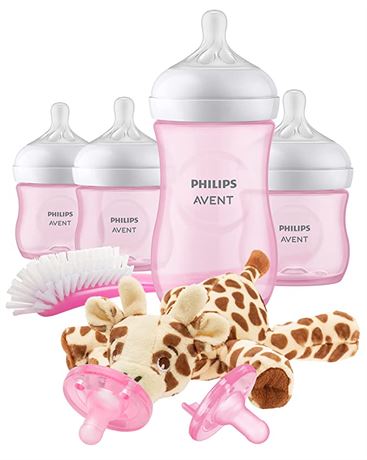 Philips Avent Natural Baby Bottle with 2 Natural Response Nipple, Pink